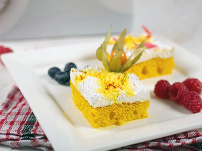 Keto Saffron Cake Slice / شريحة كيكة الزعفران (كيتو)