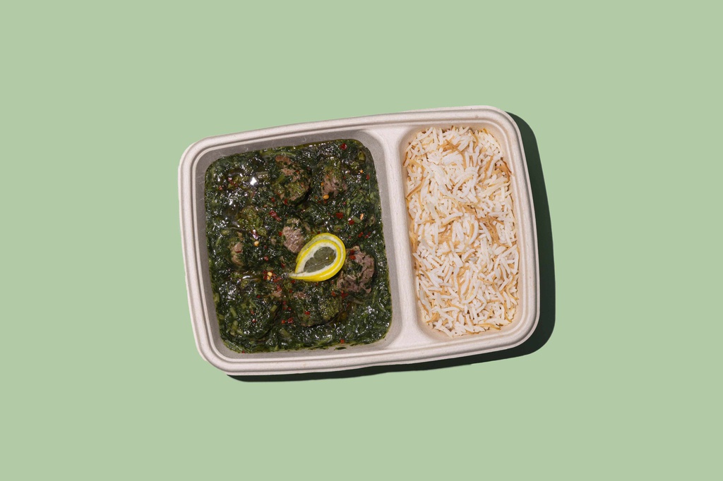 ملوخية لحم مع أرز