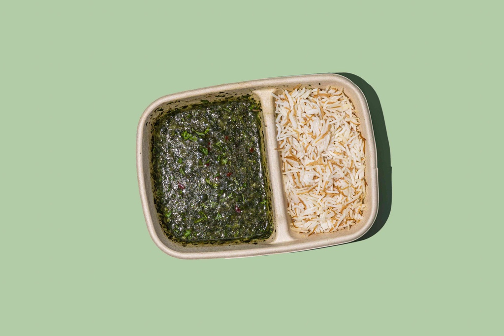 Vegan Molokhiyeh with Rice / ملوخية مع الأرز