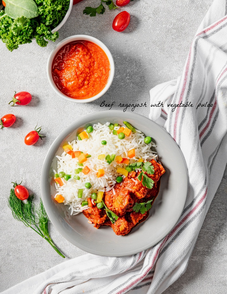 Beef ragonjosh with Veggies (HP) / راجونجوش بقري بالخضار (HP)