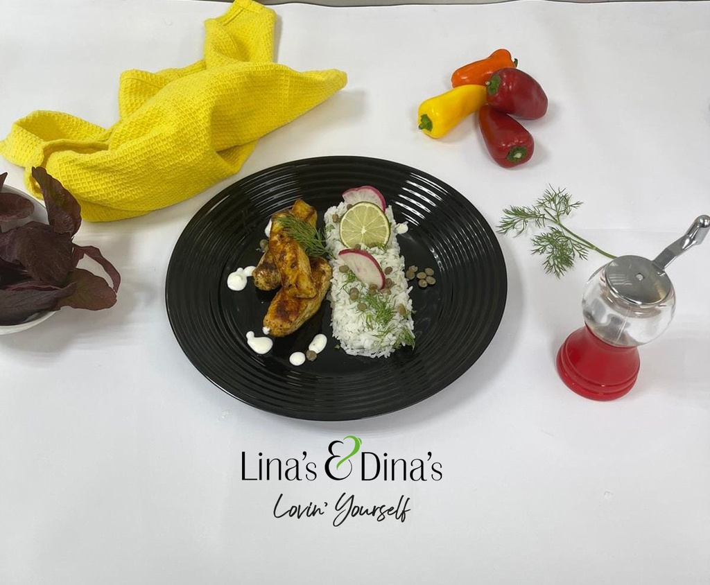 Arabic spiced fish with dill &amp; lentil rice / سمك عربي متبل مع أرز شبت وعدس