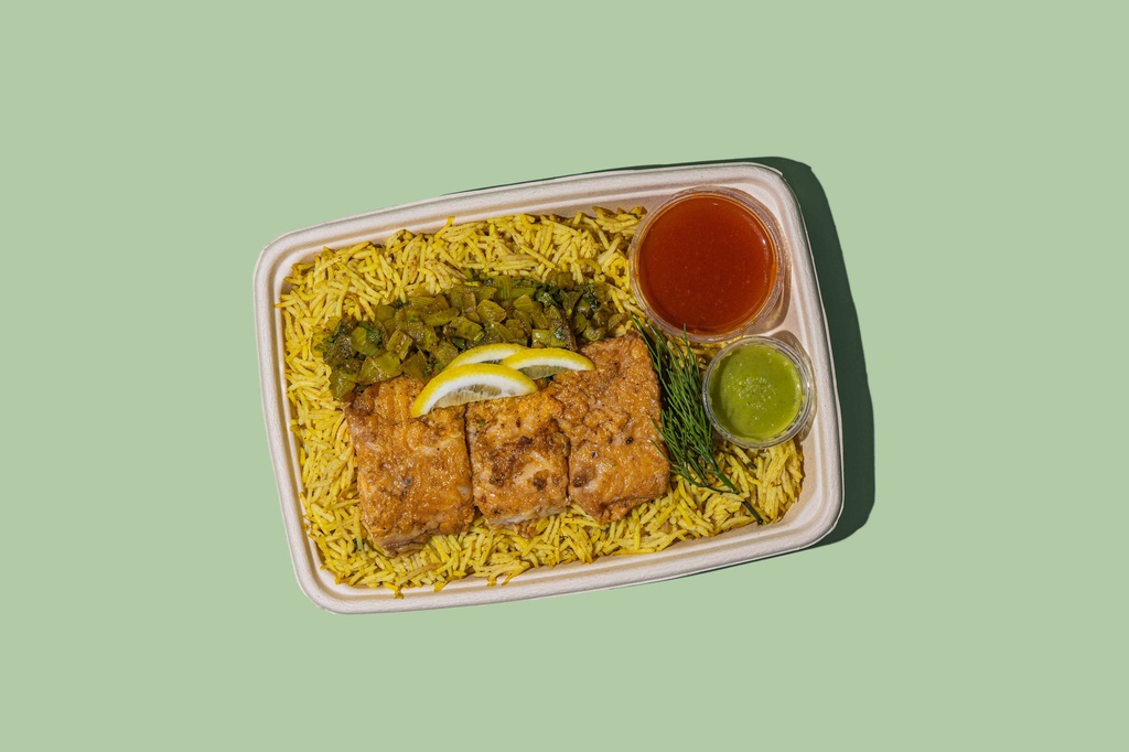 مطبق سمك مع أرز