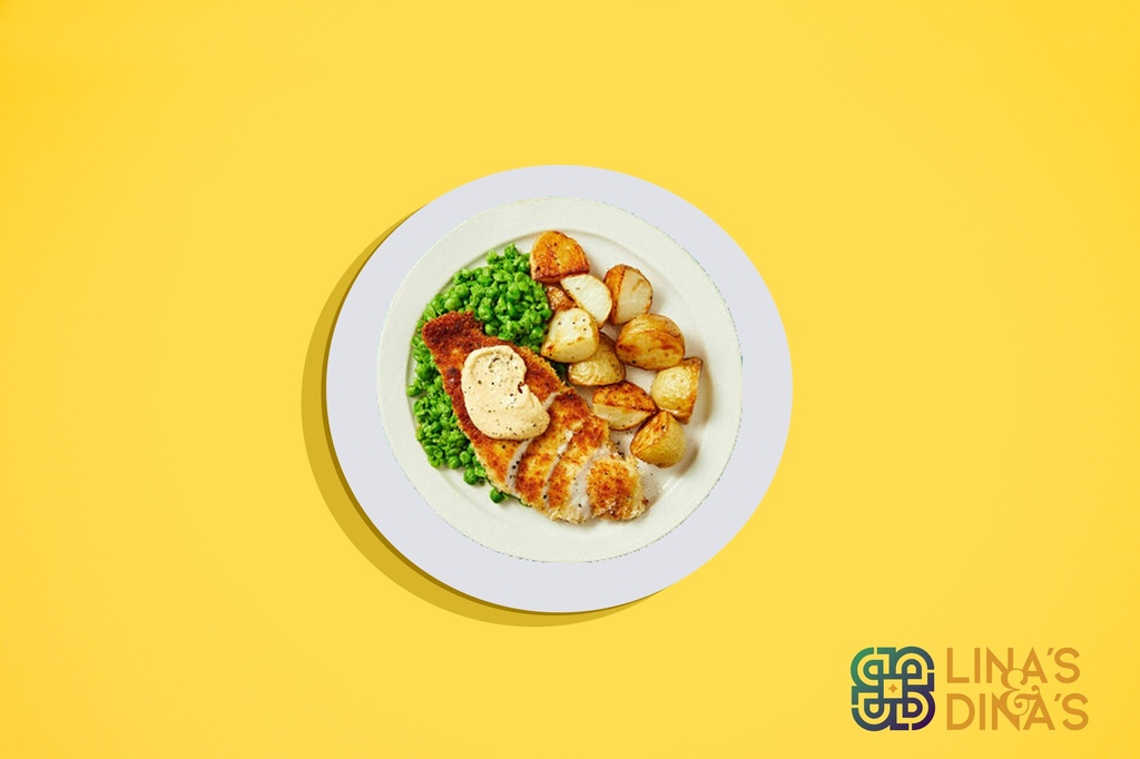 Chicken Escalope w Roasted Potato / اسكالوب دجاج مع بطاطا مشوية