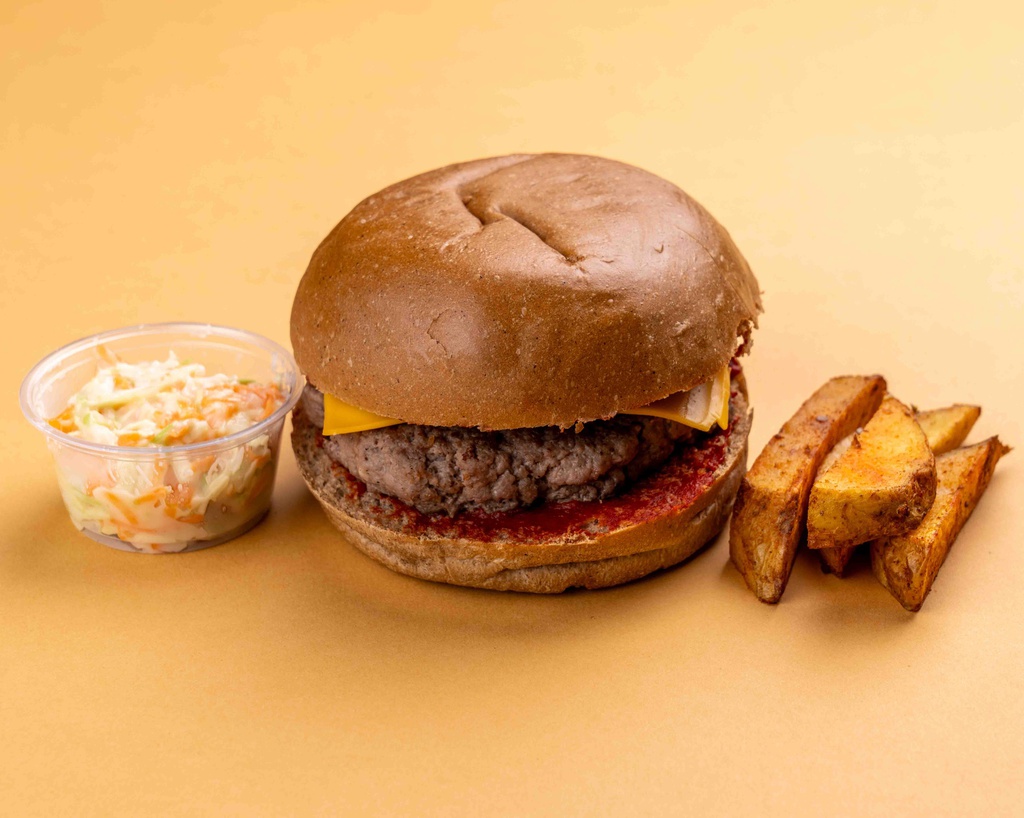 Lebanese Cheese Burger with coleslaw / برجر  لبناني مع كول سلو
