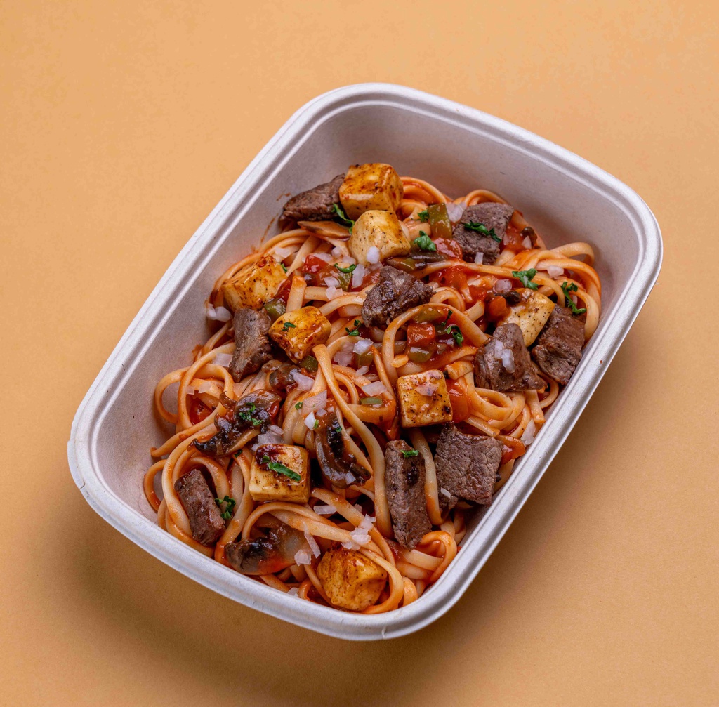 Linguini Kafta Halloum Pasta / مكرونة لينغويني كفتة حلوم