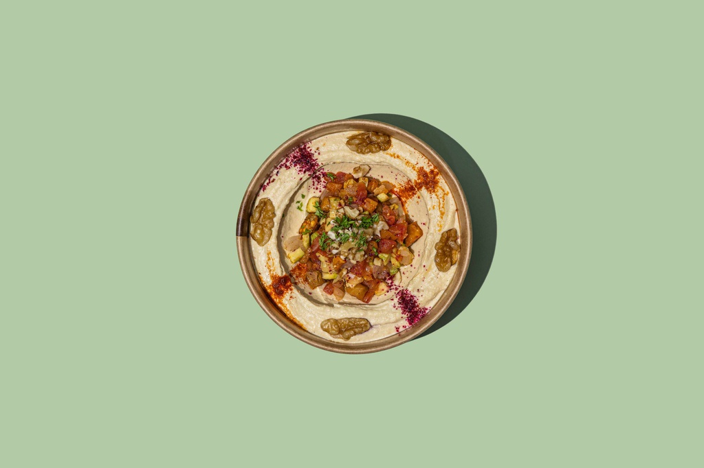 Hummus Mashed W Lemon &amp; Olive Oil (GF) / حمص مهروس مع زيت الزيتون والليمون