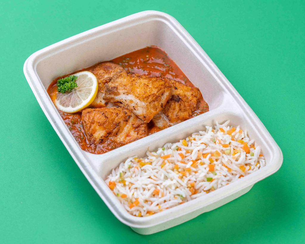 طاجن سمك مع أرز