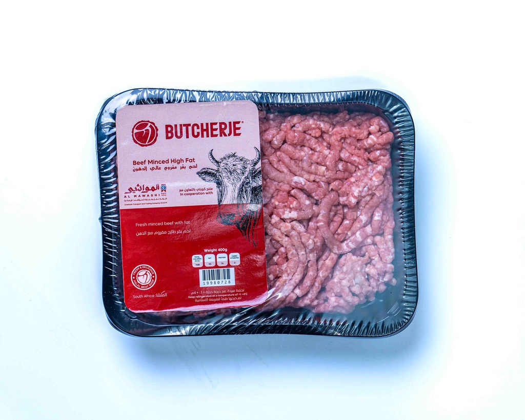 Butcherje Beef Minced High Fat (Australia) 400g/بتشرج لحم بقر مفروم عالى الدهون (أستراليا)