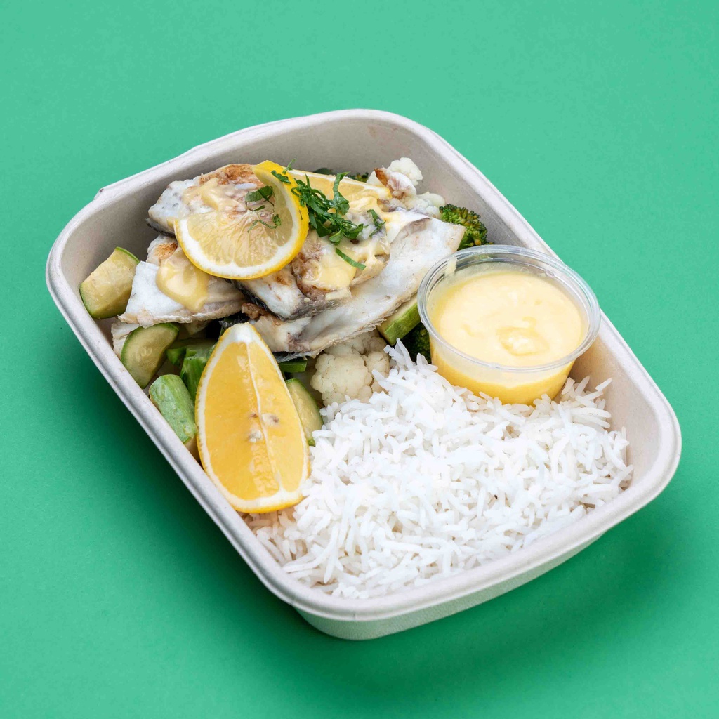 Grilled Sea Bass with Roasted Vegetables &amp; White Rice (New) / سيباس مشوي مع الخضار المشوية والارز 
