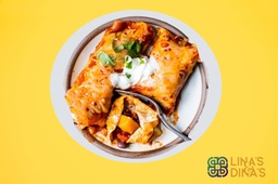 [MN0523-0.5] Mexican Vegetables Inchalada without cheese / انشيلادا الخضار المكسيكية بدون الجبن  (Vegan)