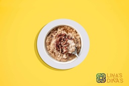 [MN0145C-0.5] Porridge w Peanut Butter &amp; Cinnamon Apple / عصيدة مع زبدة الفول السوداني والقرفة والتفاح( Vegan )