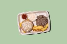 [NMN24315-1] Oats Bun Beef Burger w Sriracha / الشوفان كعكة لحم البقر برجر مع سريراتشا