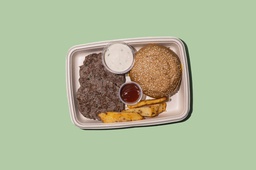 [NMNCF05-01] Beef Kafta Burger with Baked Potato / برجر كفتة لحم البقر مع البطاطا المخبوزة