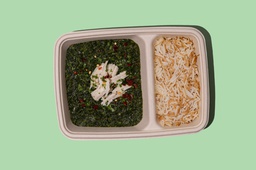 ملوخية دجاج مع أرز