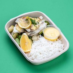 [NRM25045-1] Grilled Sea Bass with Roasted Vegetables &amp; White Rice (New) / سيباس مشوي مع الخضار المشوية والارز 
